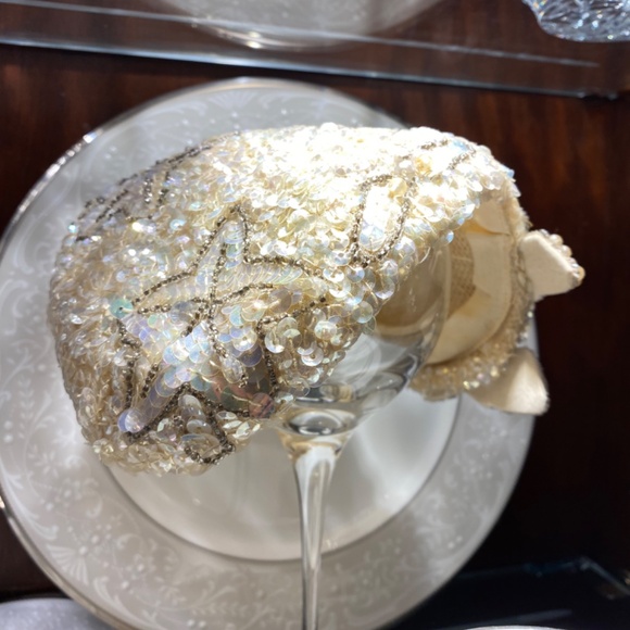 Vintage 1940’s- 50's Sequined Hat-Fascinator May Co-Weddingcore - Picture 9 of 10